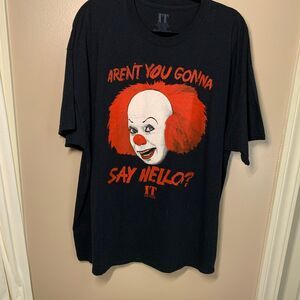 IT Pennywise Clown "Aren't you gonna say hello?" Horror Graphic Tee XXL